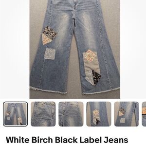 White Birch Light Blue Patchwork Wide-Leg Jeans (bought but too big)
